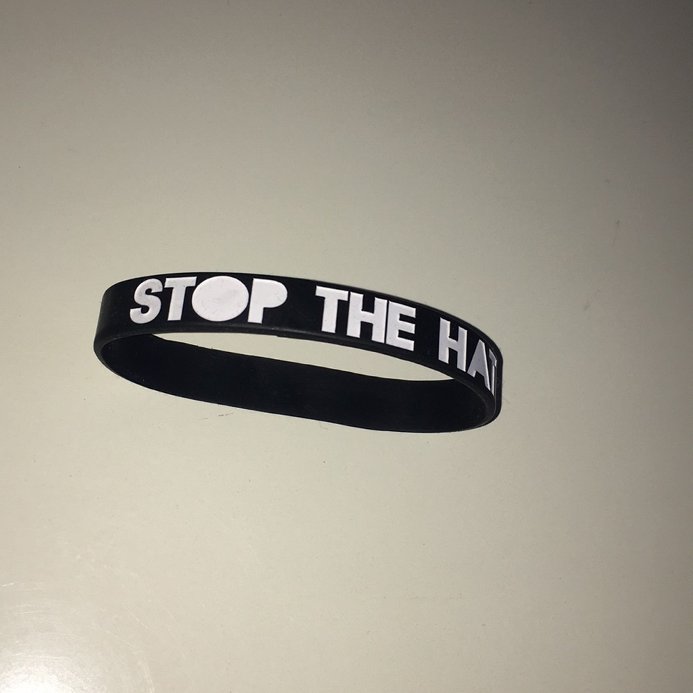 stop the hate rubber bracelet
